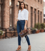 ⁦جزدان كروت بنقوش هندسية وألوان مختلفة⁩ - الصورة ⁦5⁩