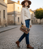 ⁦جزدان كروت بنقوش هندسية وألوان مختلفة⁩ - الصورة ⁦5⁩